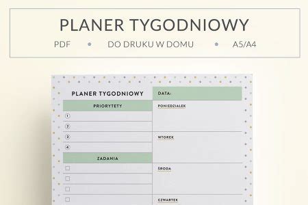 Planer Tygodniowy Do Druku Pdf Ogarniamsie Pl