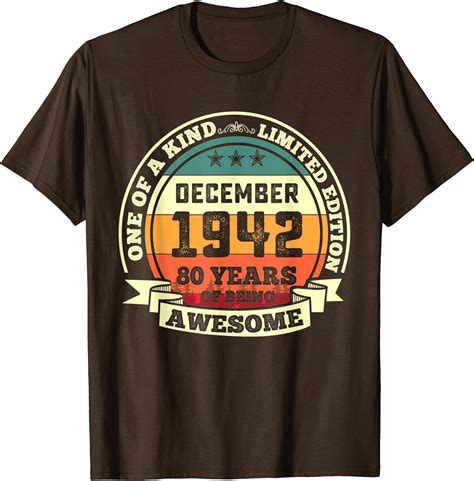 December 1942 80th Birthday T 80 Years Of Being Awesome T Shirt