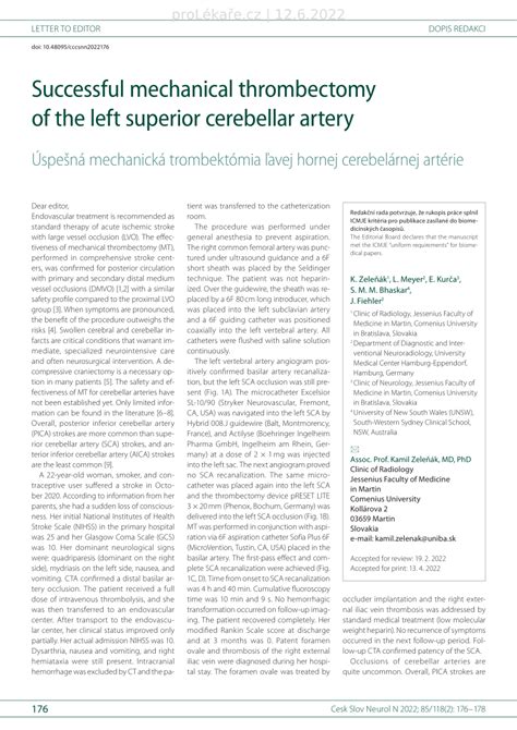 PDF Successful Mechanical Thrombectomy Of The Left Superior