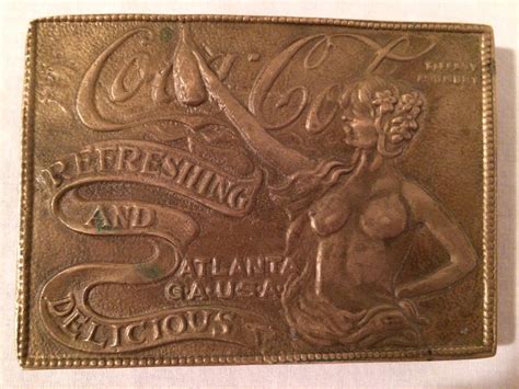 Vintage Tiffany Co Belt Buckle Nude Female Coca Cola Solid Brass Free Shipping