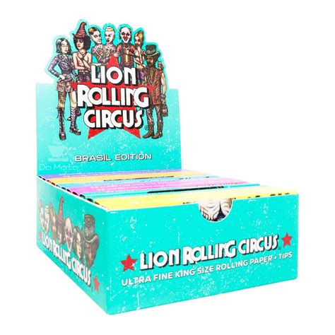 Caixa De Seda Lion Rolling Circus Brasil Edition King Size C Piteira