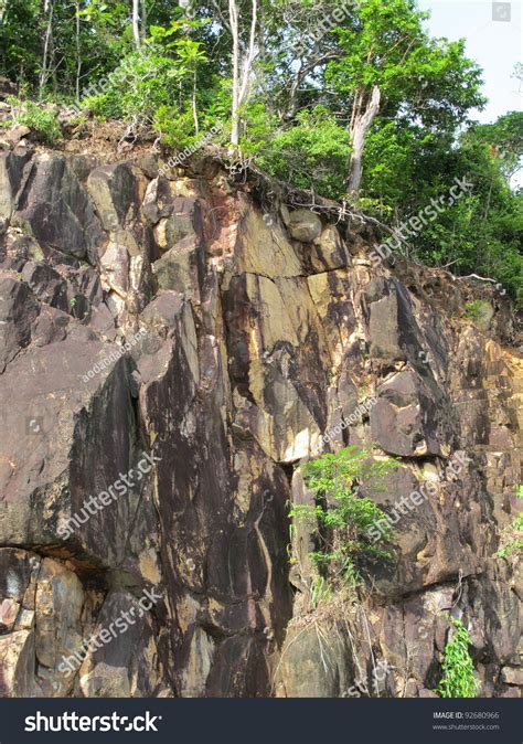 Natural Stone Cliff Wall Thailand Stock Photo 92680966 Shutterstock