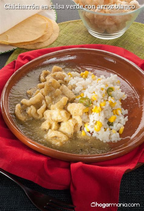 Receta De Chicharrón En Salsa Verde Con Arroz Blanco Enrique