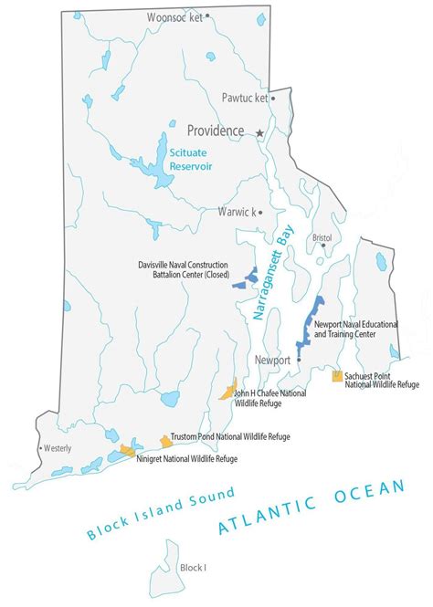 Map of Rhode Island - Cities and Roads - GIS Geography