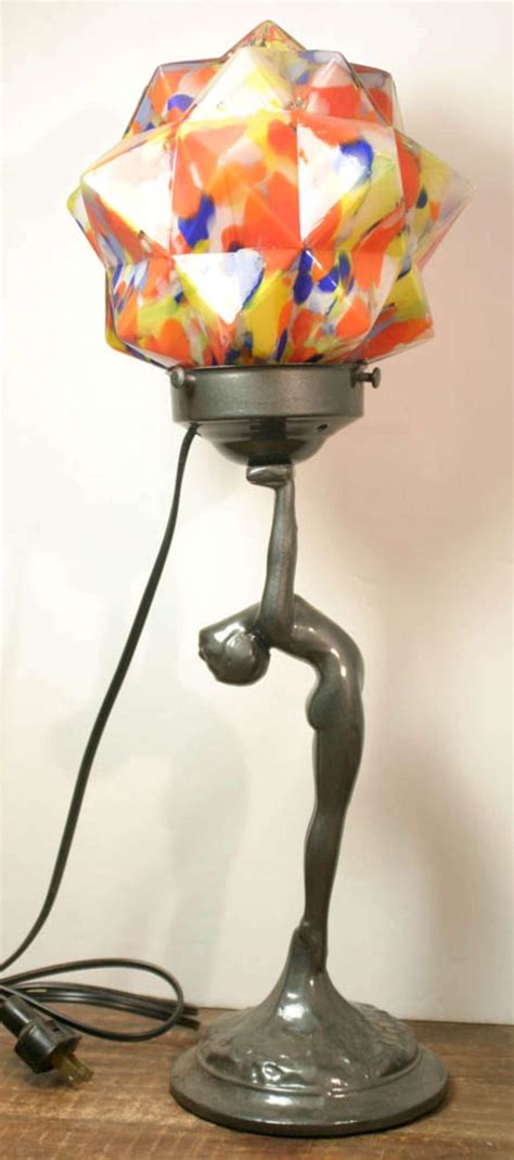 At Auction Vintage Art Deco Nude Table Lamp