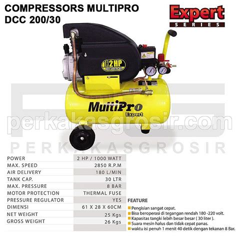 Semua Produk Compressor MULTIPRO DCC 200 30 Mesin Kompressor Angin