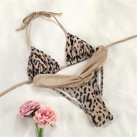 Miyouj Sexy Bikini Set Small Ruffle Swimsuit Leopard Swimwear