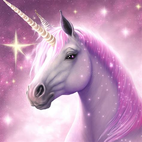 Illustration of Ravishing Pink Unicorn with Magical Sparkle. Stock ...