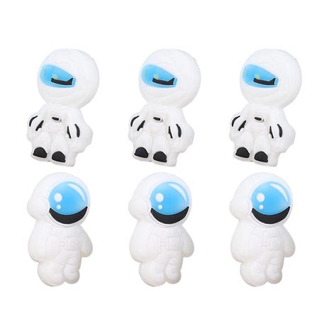 6 Pcs Spaceman Eraser Kid Cartoon Mini Puzzles Ts Outer Pencil