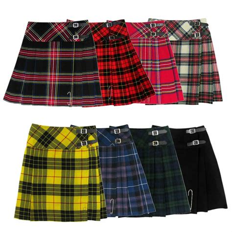 Ladies Mini Billie Kilt Women Scottish Tartan 20 Knee Length Kilt