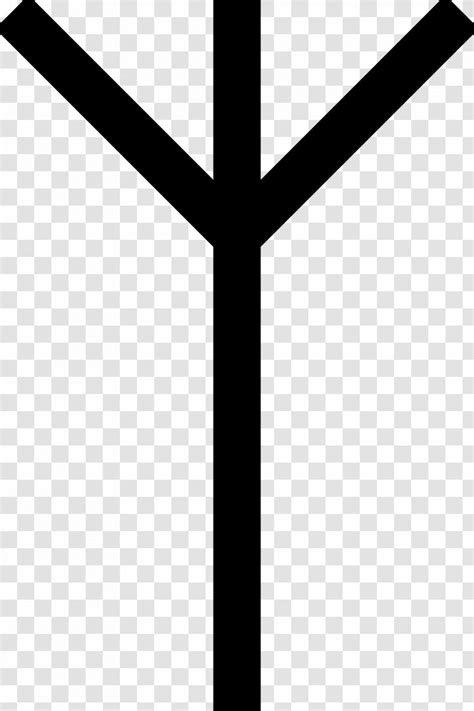 Algiz Runes Elder Futhark Rune Poems Symbol Black And White