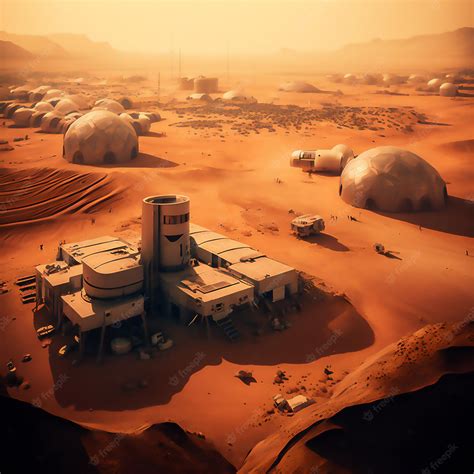 Premium Photo | Futuristic concept of colonization planet mars future ...