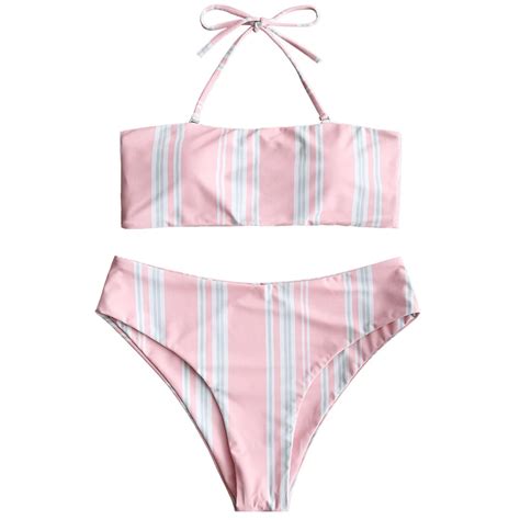 Bikini Set Summer Swimwear Biquini Women Sexy Beach Swimsuit Pink And White Striped Bathing Suit
