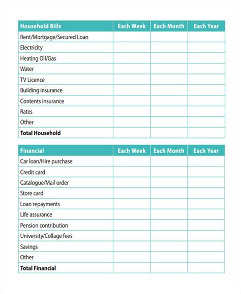 House Budget Template Database