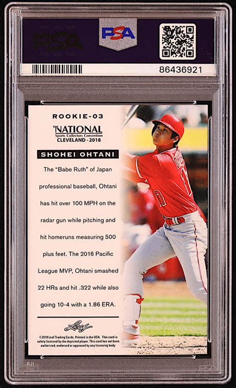 Shohei Ohtani Leaf National Convention Shohei Ohtani Rookie Rc