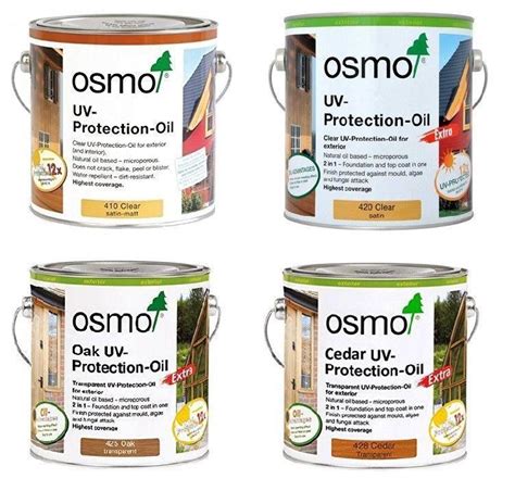 Osmo UV Protection Oil 410 Clear 420 Clear 425 Oak 428 Cedar 429