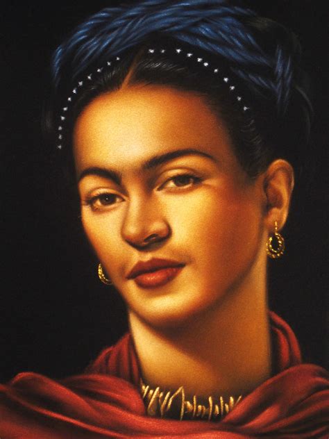 Frida Kahlo Portrait, Ofelia Medina as Frida, Original Oil Painting on – velvetify