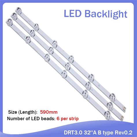 New 3 PCS 6LED 590mm LED Backlight Strip Bar Compatible For LG 32LB561V