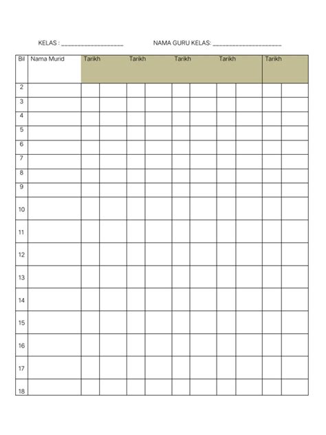 Borang Suhu Dan Kehadiran Murid Pdf