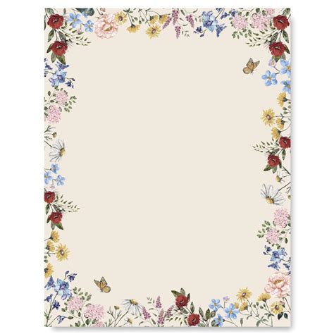 amazoncom anydesign  pack floral stationery letterhead paper
