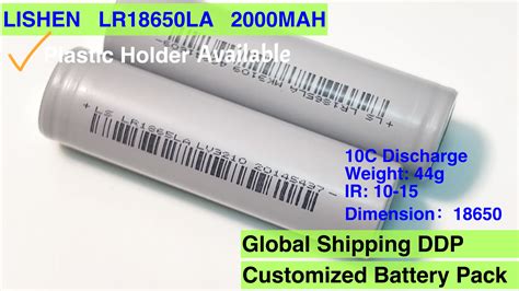 Lishen 18650 Lr1865la 3.7v 2000mah 10c Discharge Grade A+ Ncm Battery ...