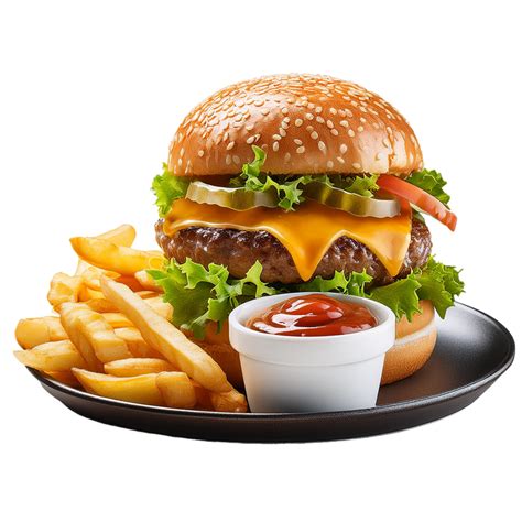 Burger Fries Isolated On Transparent Background 50830632 Png