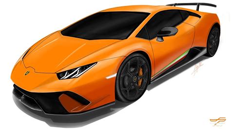 Fdp Prints Lamborghini Huracan Performante Hand Sketch Time Lapse