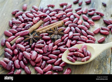 red beans   wooden floor stock photo alamy