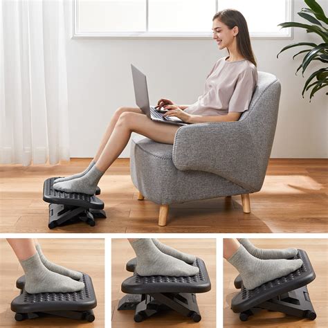 Buy Huanuo Adjustable Under Desk Footrest Ergonomic Foot Rest With