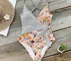 Stripes Sexy One Piece Printed Bikini Swimsuit On Luulla