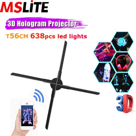 T Cm Naked Eye D Hologram Projector Fan Pcs Bead Lights Advertising Equipme By Mslite