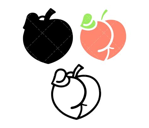 Peach Ass Svg Png Pdf Peach Butt Svg Fruit Svg Funny Svg