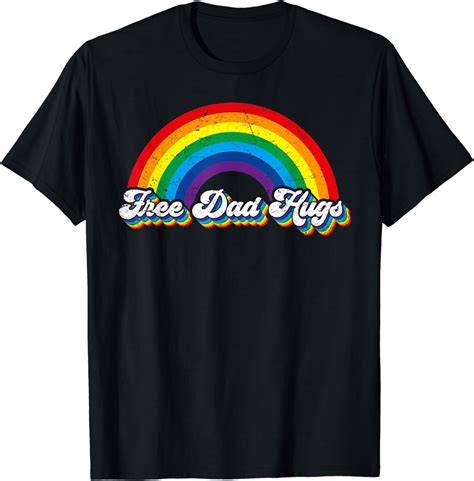 Free Dad Hugs Rainbow Flag Gay Lgbt Pride Month Daddy T Shirt Walmart