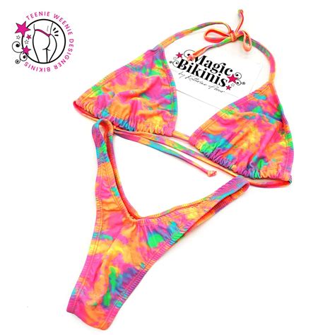 Teenie Weenie Bikini No 72 Orange Rainbow Tie Dye Magic Bikinis The Choice Of Champions