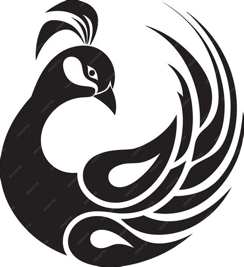 Premium Vector Peacocks Legacy Black Vector Emblem Regal Symphony