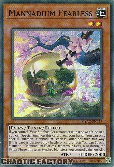 Cyac En013 Mannadium Fearless Super Rare 1st Edition Nm