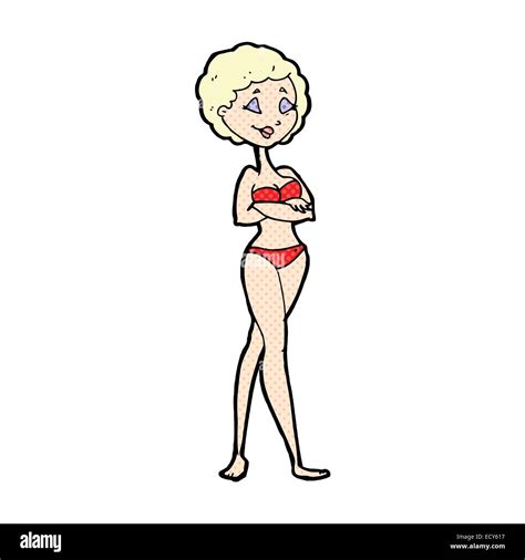 Retro Comic Book Style Cartoon Retro Woman In Bikini Stock Vector Image Art Alamy