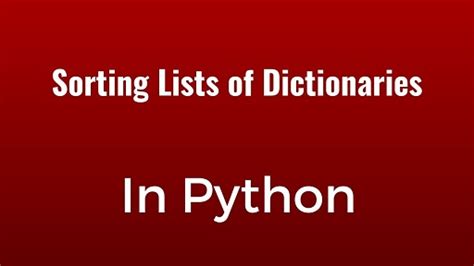 How To Sort List Of Dictionaries By Value In Python Fedingo