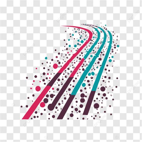 Colorful Dotted Line Vector A Simplistic Colorful Icon Of Tracks On A