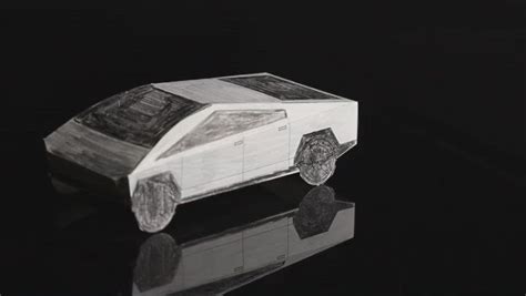 Tesla Cybertruck Paper Model Template Build Your Own Paper Tesla