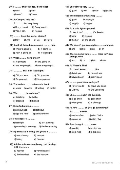 English Placement Test A1 C1 Tests English Exam English Grammar