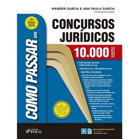 Livro Como passar em concursos jurídicos 10 000 questões comentadas