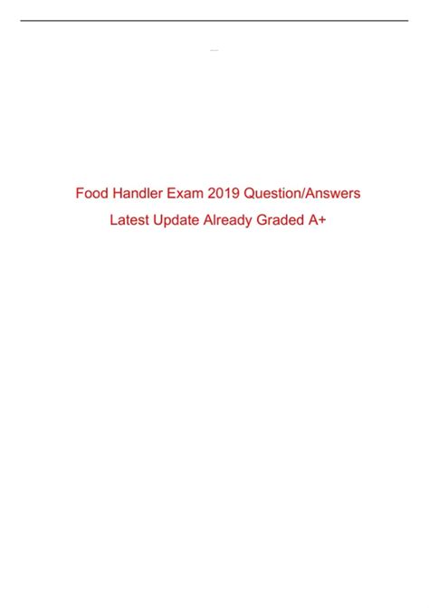 SOUTHERN NEVADA FOOD HANDLERS SAFETY EXAM 2024 UPDATE FOOD HANDLERS