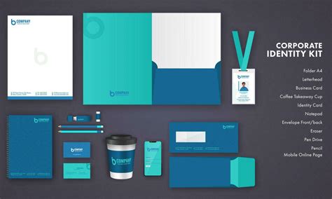 Corporate Identity Kit Including Folder A Letterhead Identity Card