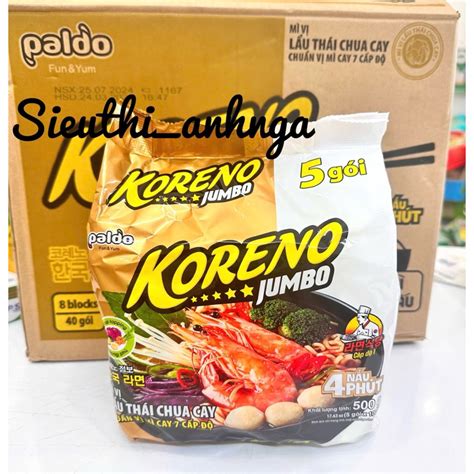 Bag Of PACKAGES OF KORENO JUMBO SPIRIT AND SOUR THAI HOT POT NOODLES G New Item Shopee