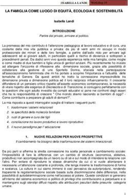 LA FAMIGLIA COME LUOGO DI EQUITÀ ECOLOGIA E SOSTENIBILITÀ