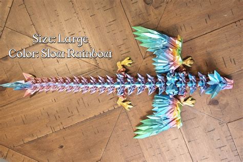 Articulated Crystal Winged Dragon 3D Printed Flexi Fidget Etsy