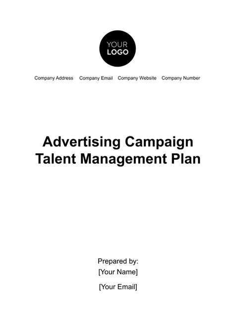 Advertising Campaign Talent Management Plan Template - Edit Online