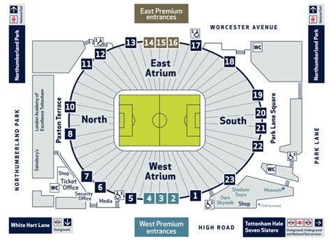 Tottenham Hotspur Stadium Concert Map