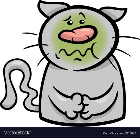 Sick Cat Cartoon Royalty Free Vector Image Vectorstock